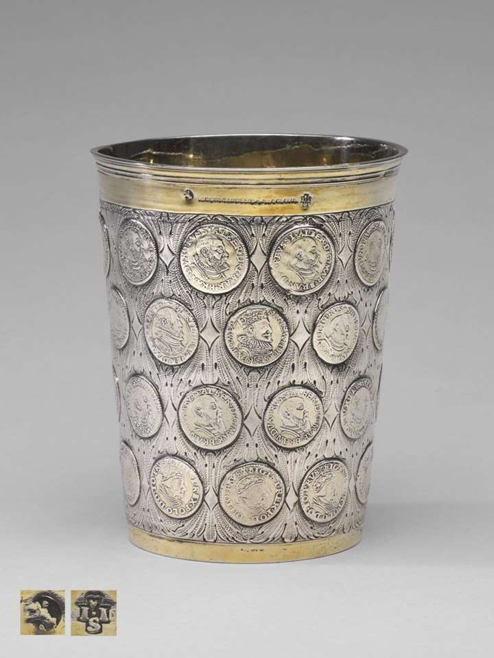 Very Fine Silver Parcel Gilt German Coin Beaker